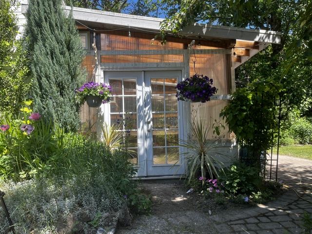 Staged front porch of a home for sale